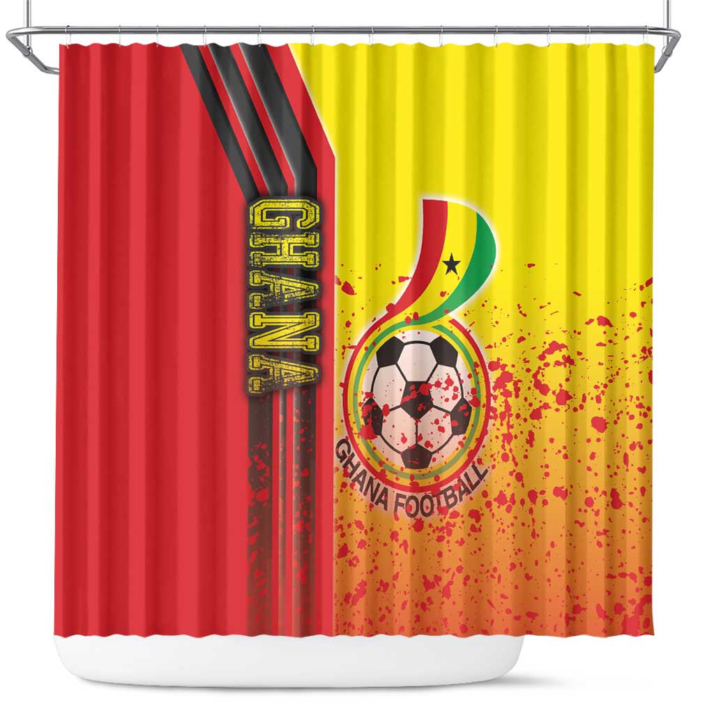 Ghana Soccer Shower Curtain Black Stars Football - Road To Champion