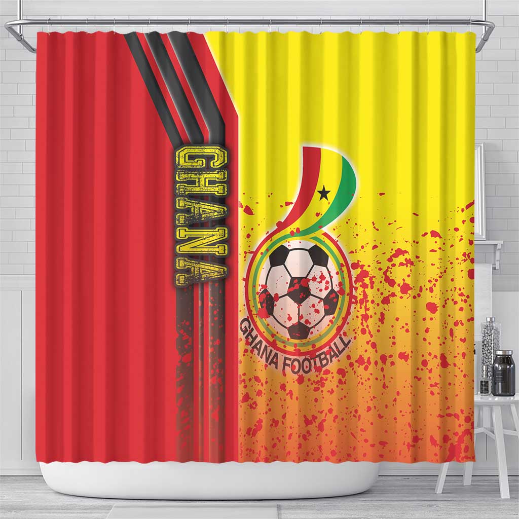 Ghana Soccer Shower Curtain Black Stars Football - Road To Champion