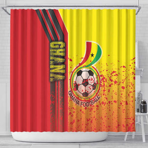 Ghana Soccer Shower Curtain Black Stars Football - Road To Champion