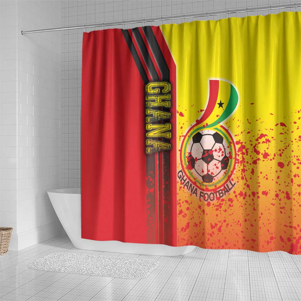 Ghana Soccer Shower Curtain Black Stars Football - Road To Champion