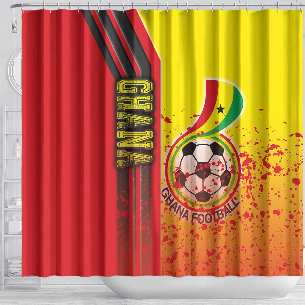 Ghana Soccer Shower Curtain Black Stars Football - Road To Champion