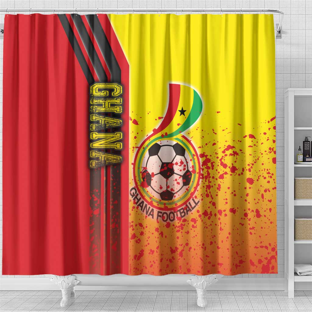 Ghana Soccer Shower Curtain Black Stars Football - Road To Champion