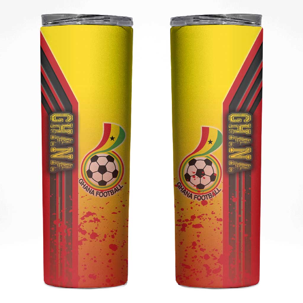 Ghana Soccer Skinny Tumbler Black Stars Football - Road To Champion