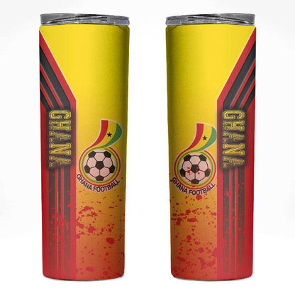 Ghana Soccer Skinny Tumbler Black Stars Football - Road To Champion