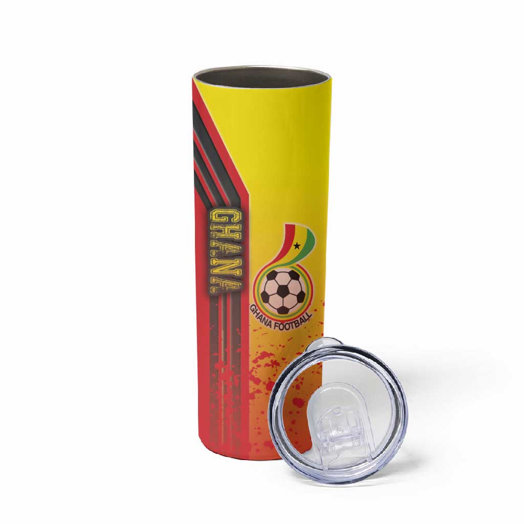 Ghana Soccer Skinny Tumbler Black Stars Football - Road To Champion