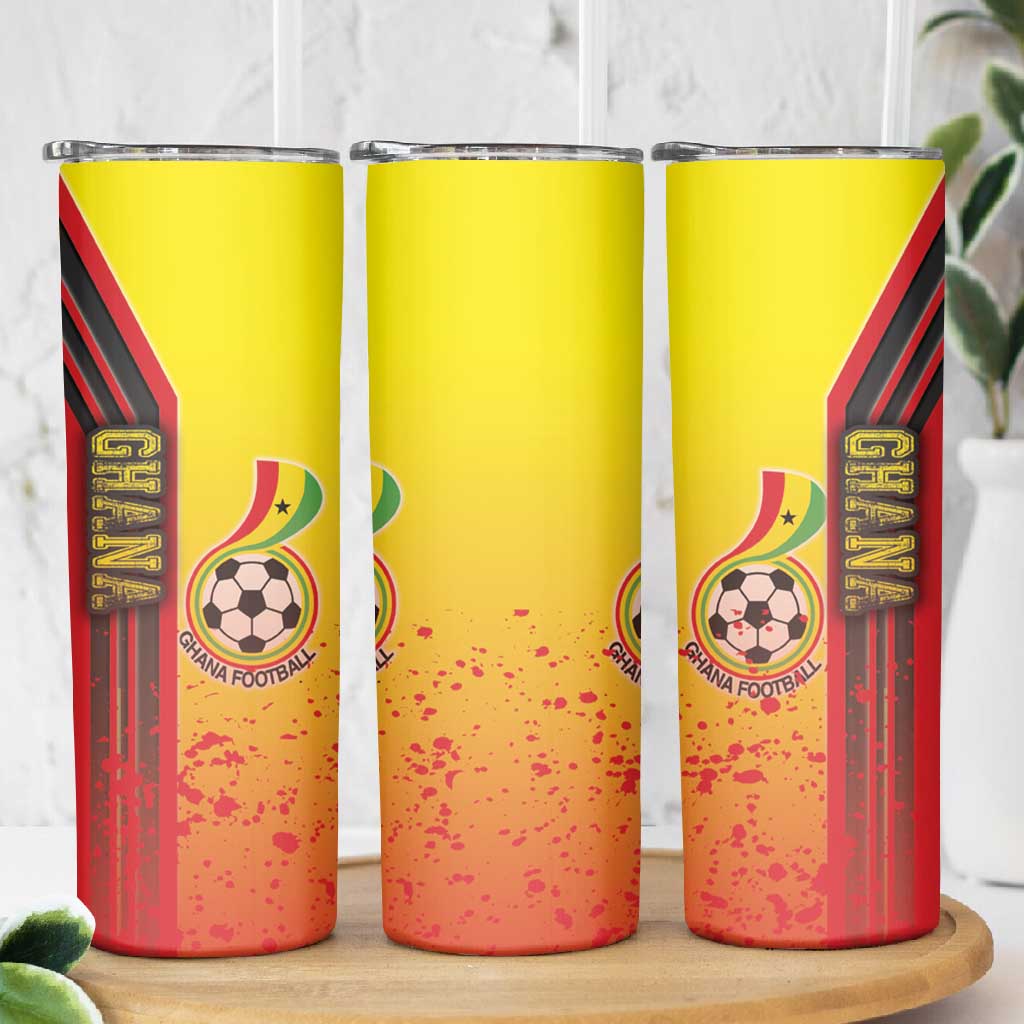 Ghana Soccer Skinny Tumbler Black Stars Football - Road To Champion