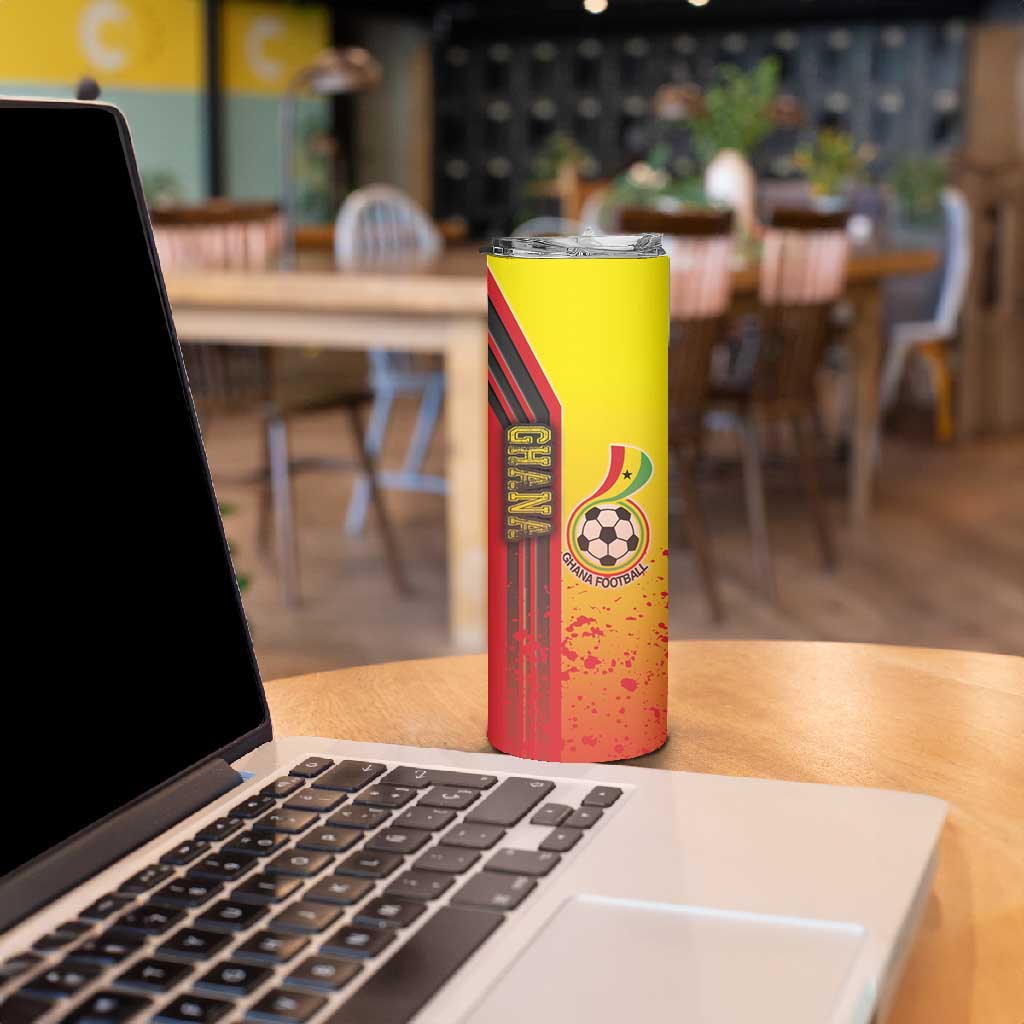 Ghana Soccer Skinny Tumbler Black Stars Football - Road To Champion