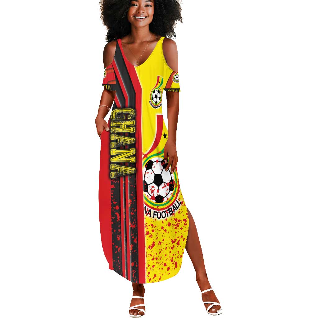 Ghana Soccer Summer Maxi Dress Black Stars Football - Road To Champion