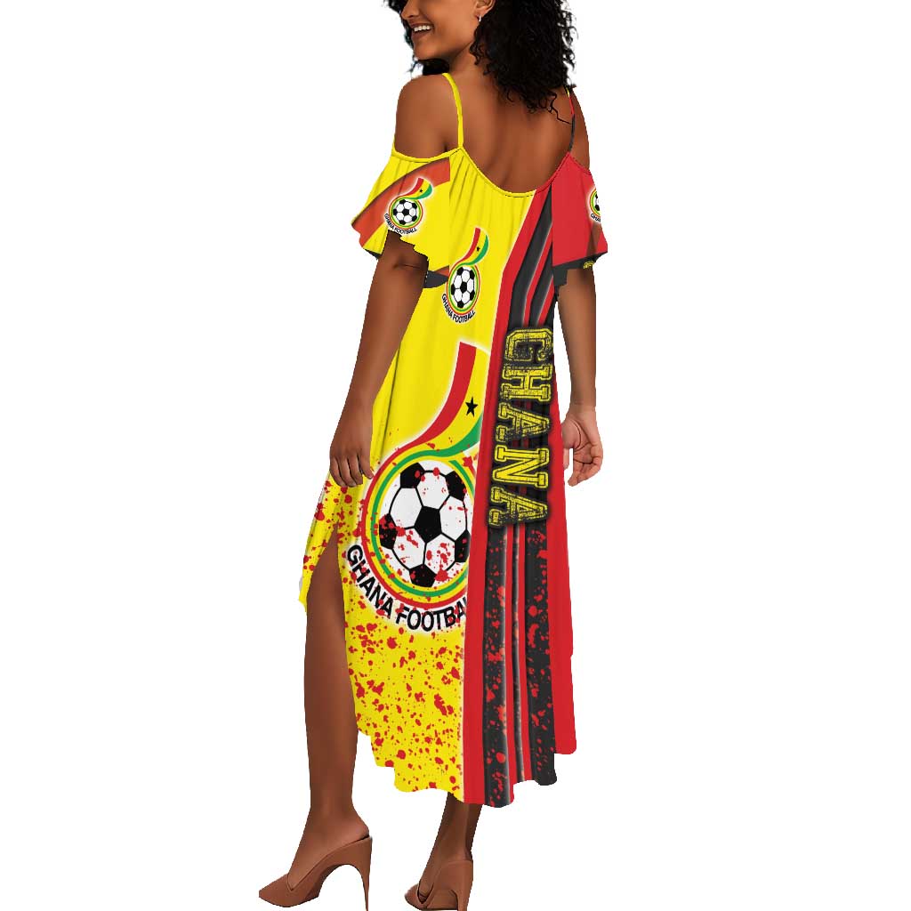 Ghana Soccer Summer Maxi Dress Black Stars Football - Road To Champion