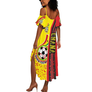 Ghana Soccer Summer Maxi Dress Black Stars Football - Road To Champion
