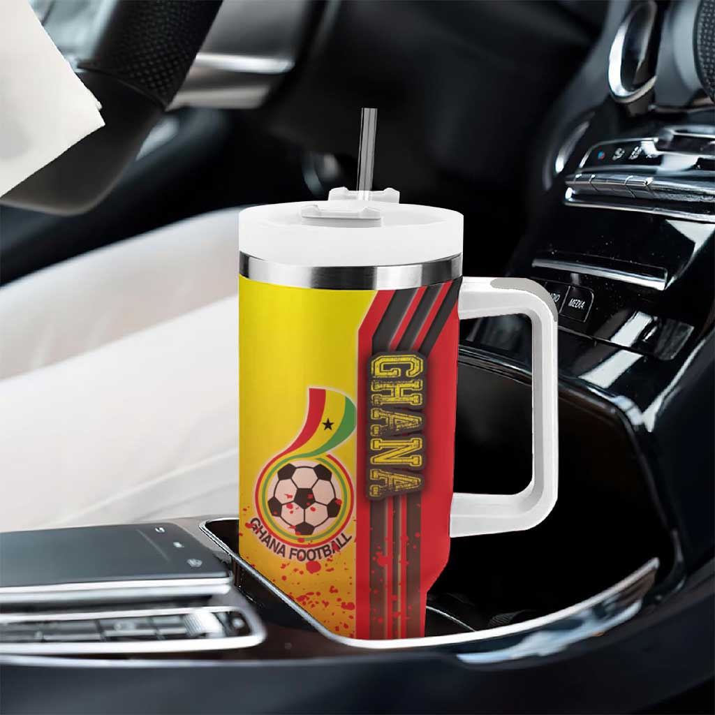 Ghana Soccer Tumbler With Handle Black Stars Football - Road To Champion