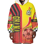 Ghana Soccer Wearable Blanket Hoodie Black Stars Football - Road To Champion