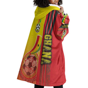 Ghana Soccer Wearable Blanket Hoodie Black Stars Football - Road To Champion