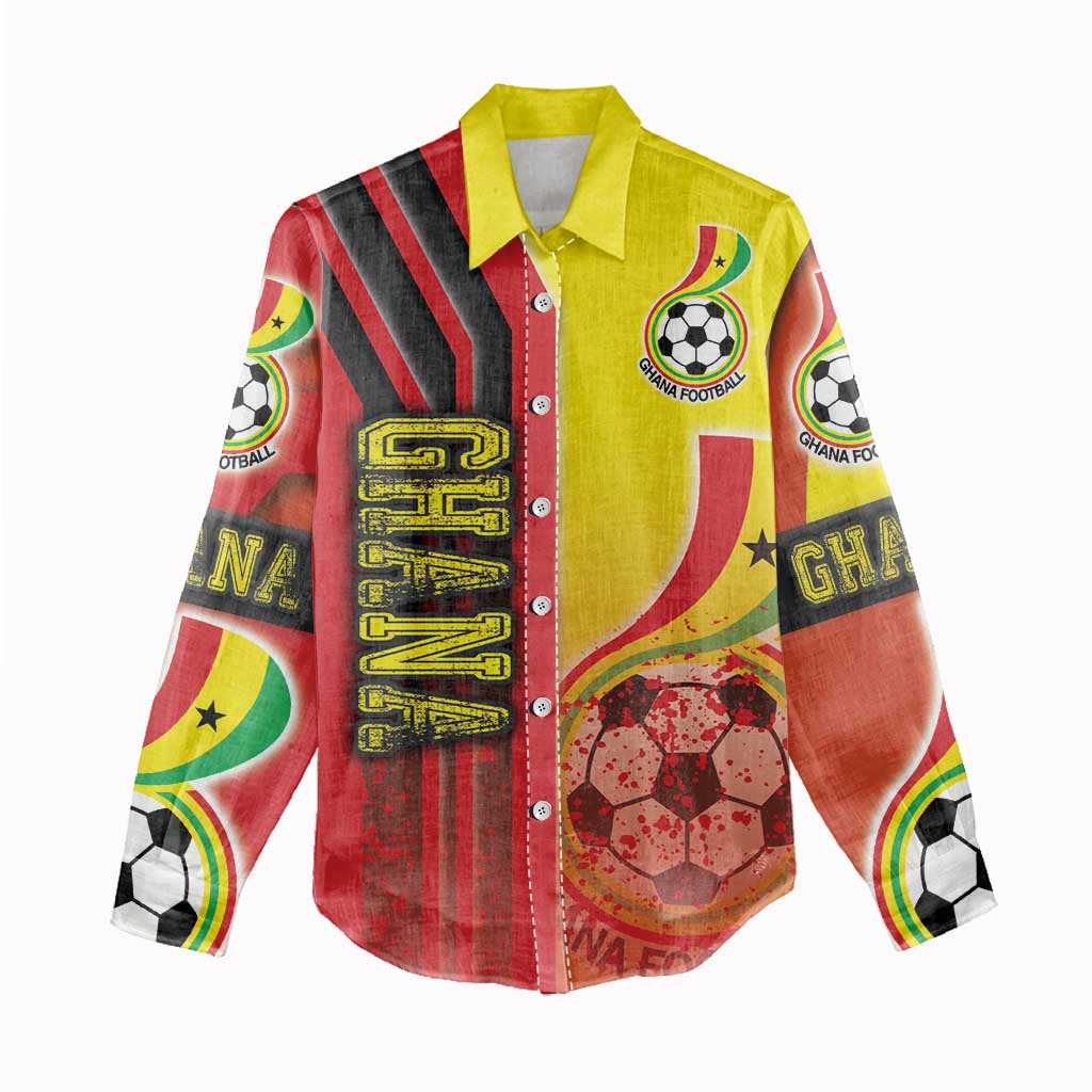 Ghana Soccer Women Casual Shirt Black Stars Football - Road To Champion