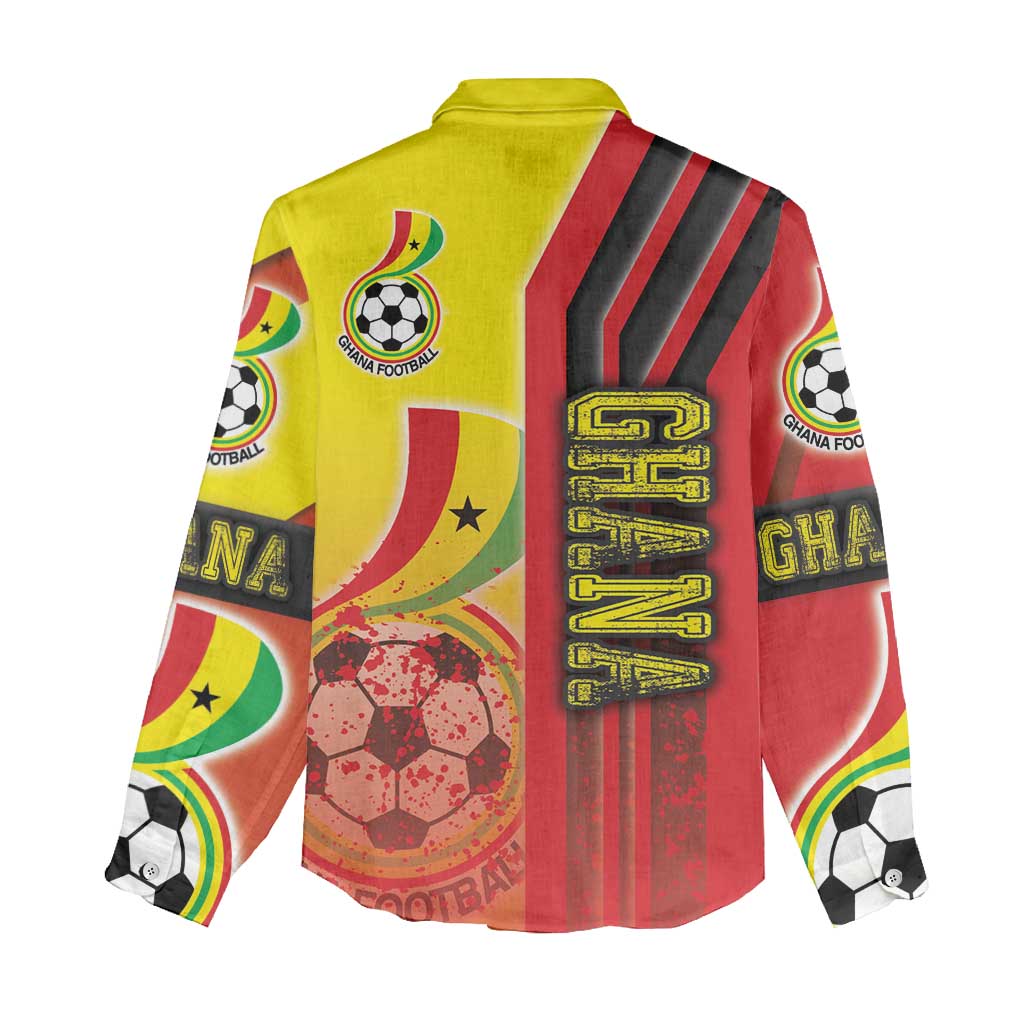 Ghana Soccer Women Casual Shirt Black Stars Football - Road To Champion
