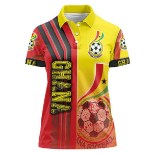 Ghana Soccer Women Polo Shirt Black Stars Football - Road To Champion