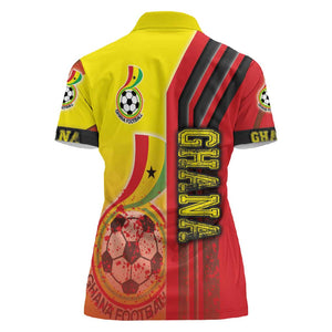 Ghana Soccer Women Polo Shirt Black Stars Football - Road To Champion
