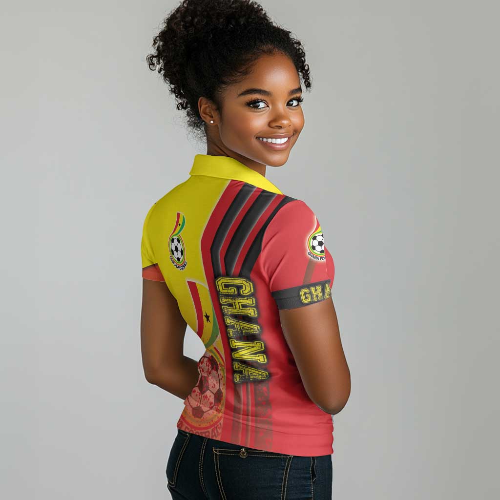 Ghana Soccer Women Polo Shirt Black Stars Football - Road To Champion