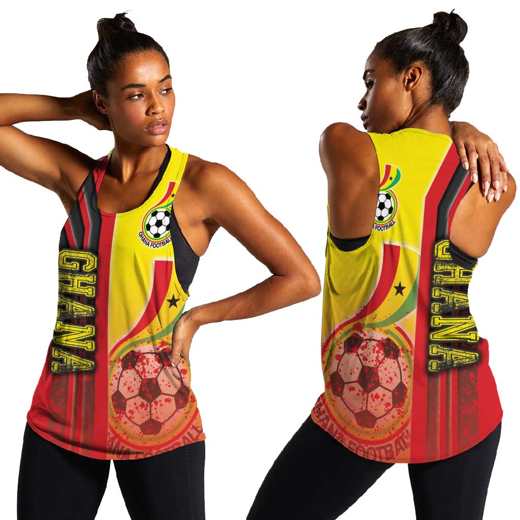 Ghana Soccer Women Racerback Tank Black Stars Football - Road To Champion