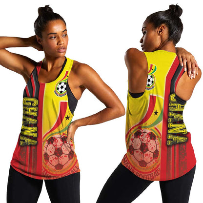 Ghana Soccer Women Racerback Tank Black Stars Football - Road To Champion