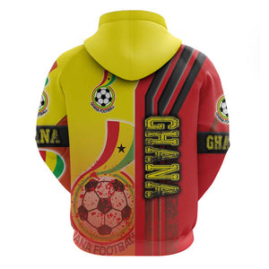 Ghana Soccer Zip Hoodie Black Stars Football - Road To Champion