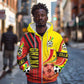 Ghana Soccer Zip Hoodie Black Stars Football - Road To Champion