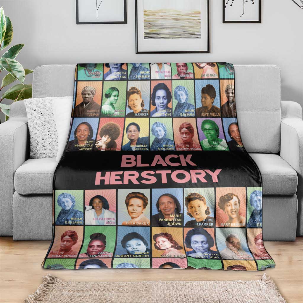 Afro Black Herstory Blanket African Women History