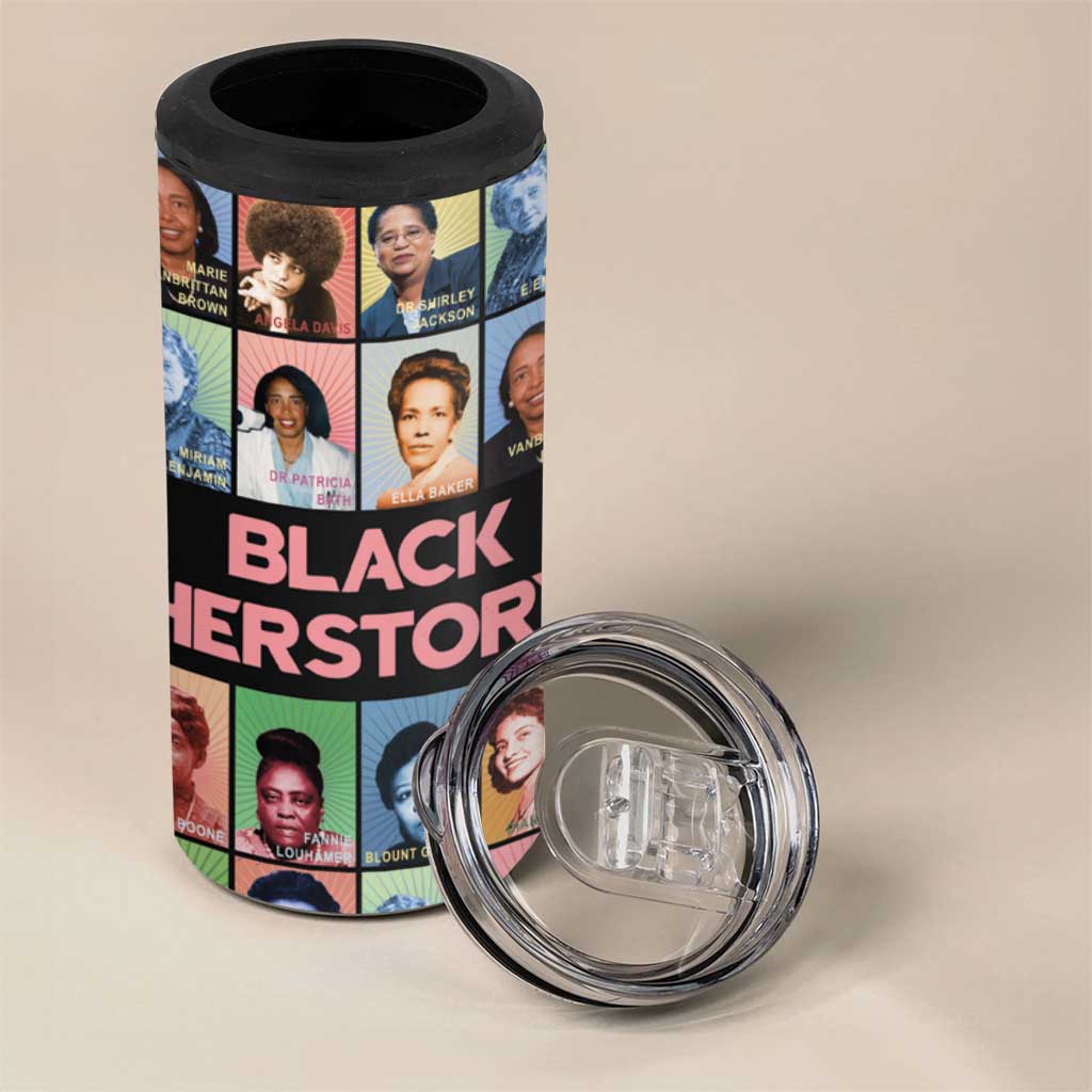Afro Black Herstory 4 in 1 Can Cooler Tumbler African Women History
