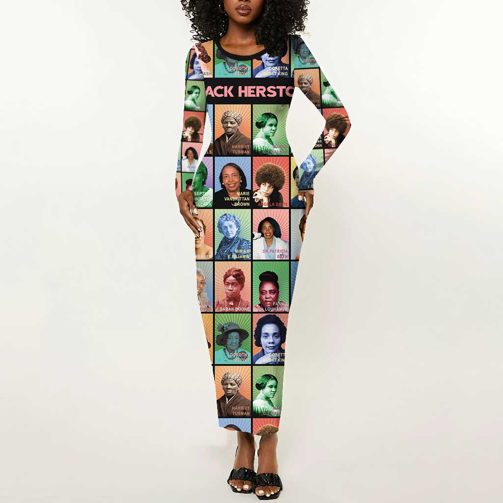 Who Invented Bodycon Afro Black Herstory Long Sleeve Bodycon Dress African Women History by ...