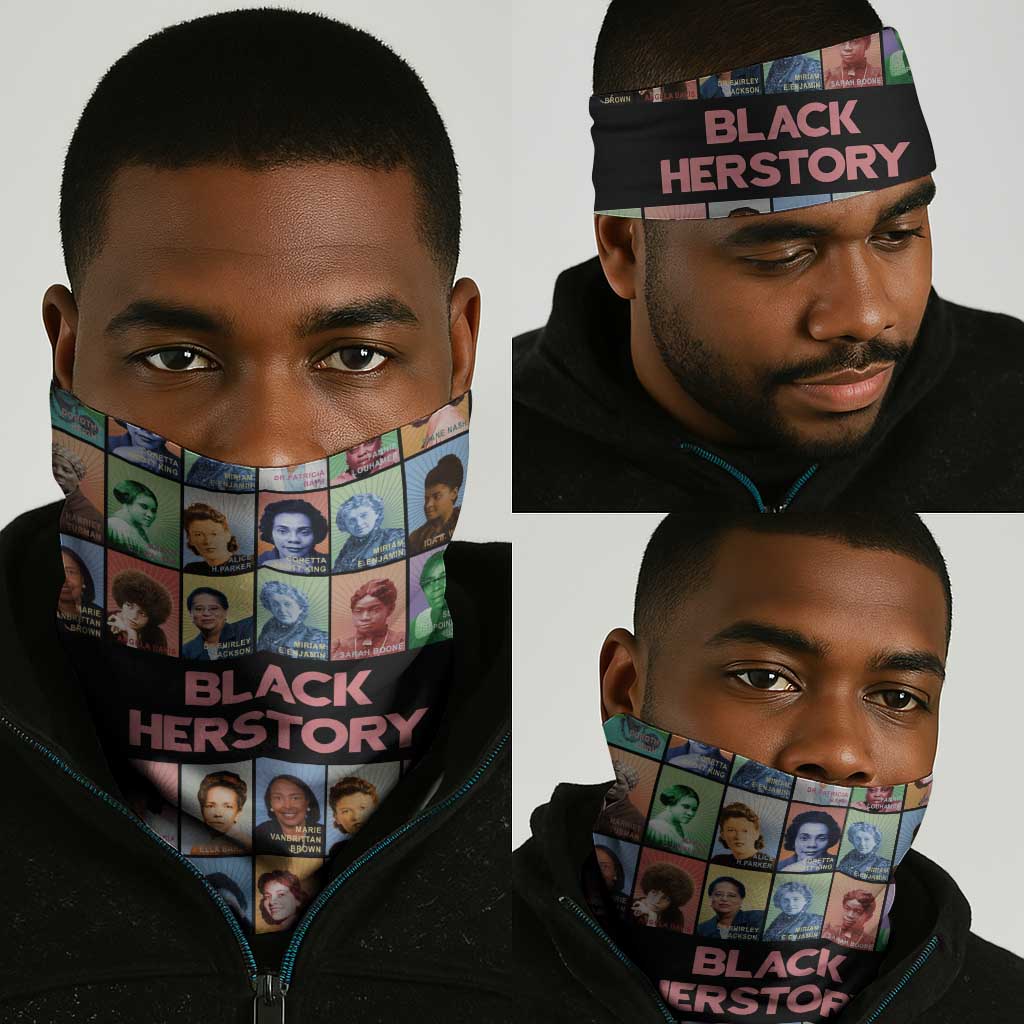 Afro Black Herstory Neck Gaiter African Women History DT03