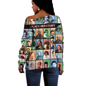 Afro Black Herstory Off Shoulder Sweater African Women History