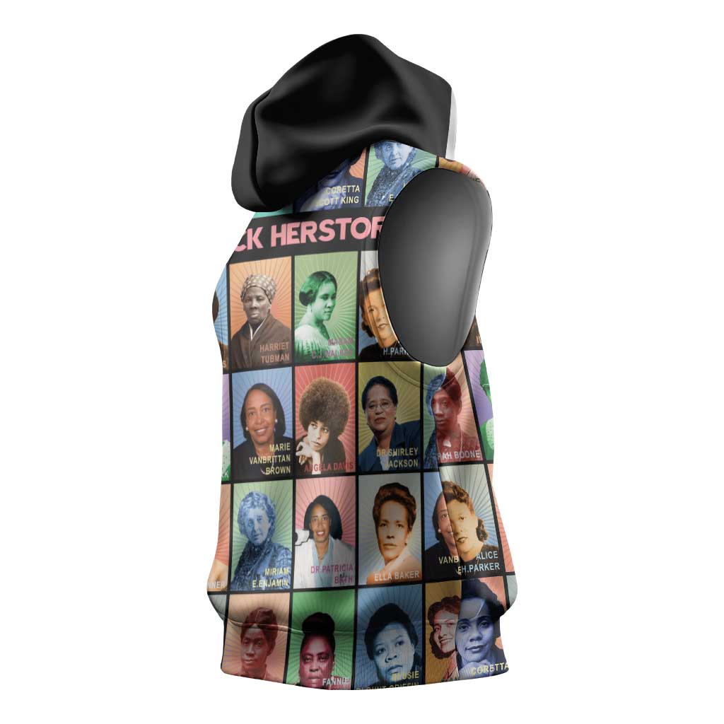 Afro Black Herstory Sleeveless Hoodie African Women History - African Pride