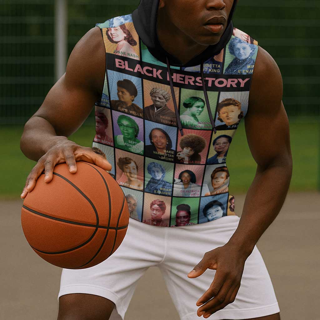 Afro Black Herstory Sleeveless Hoodie African Women History - African Pride