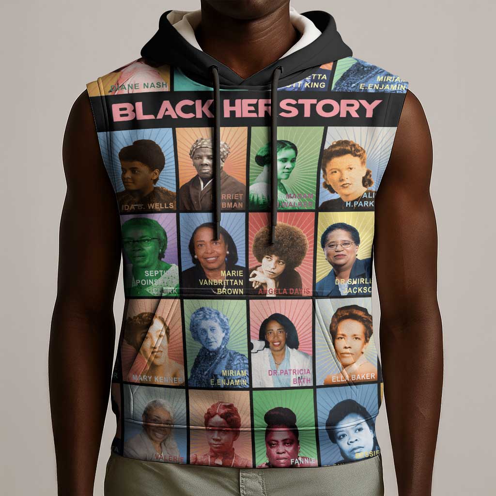 Afro Black Herstory Sleeveless Hoodie African Women History - African Pride