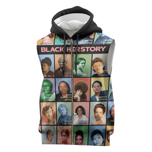 Afro Black Herstory Sleeveless Zip Hoodie African Women History - African Pride