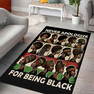 Never Apologize for Being Black Area Rug African Pride