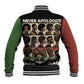 Never Apologize for Being Black Baseball Jacket African Pride