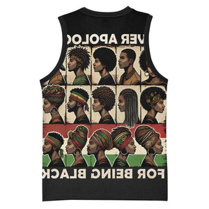 Never Apologize for Being Black Basketball Jersey African Pride - African Pride