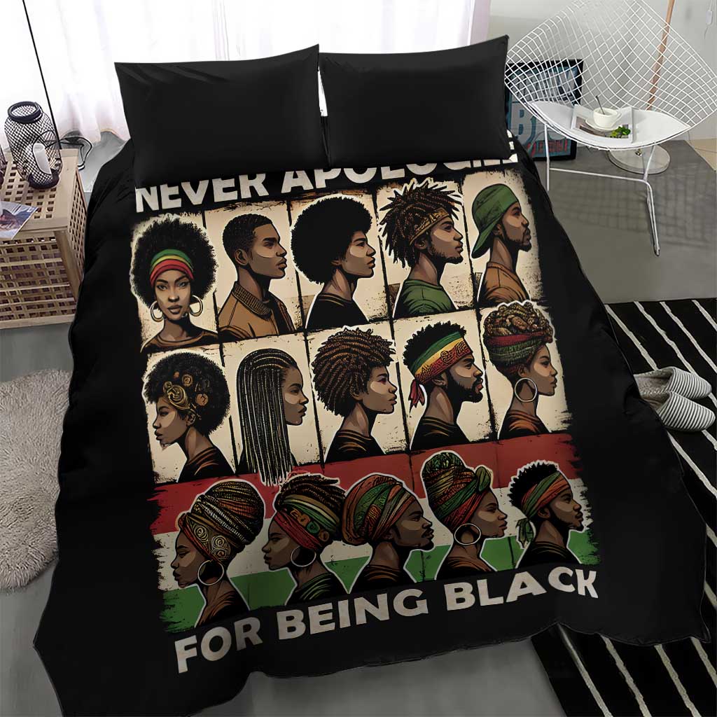 Never Apologize for Being Black Bedding Set African Pride