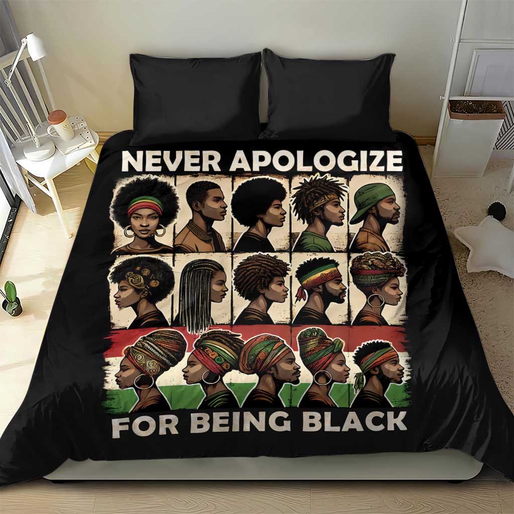 Never Apologize for Being Black Bedding Set African Pride