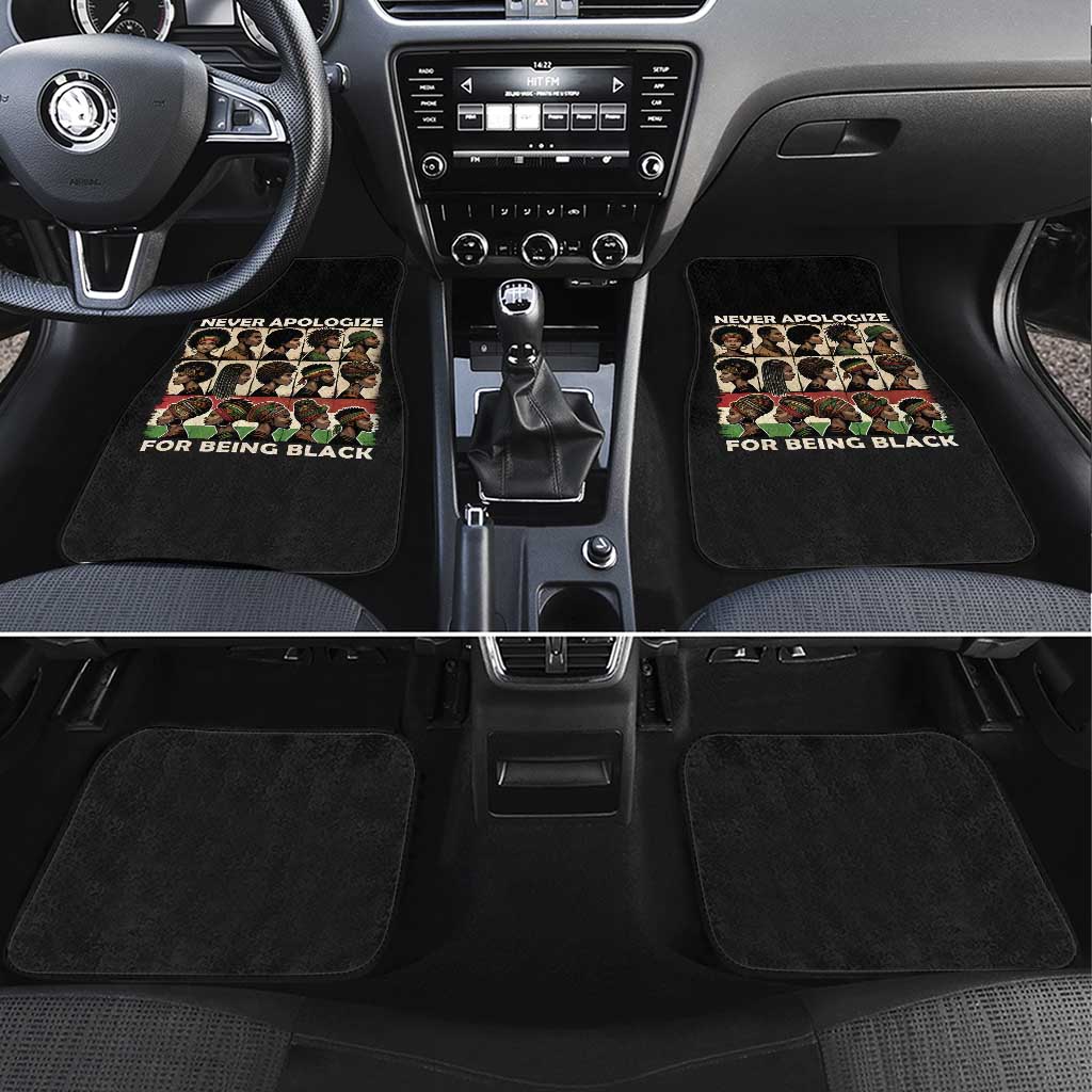 Never Apologize for Being Black Car Mats African Pride