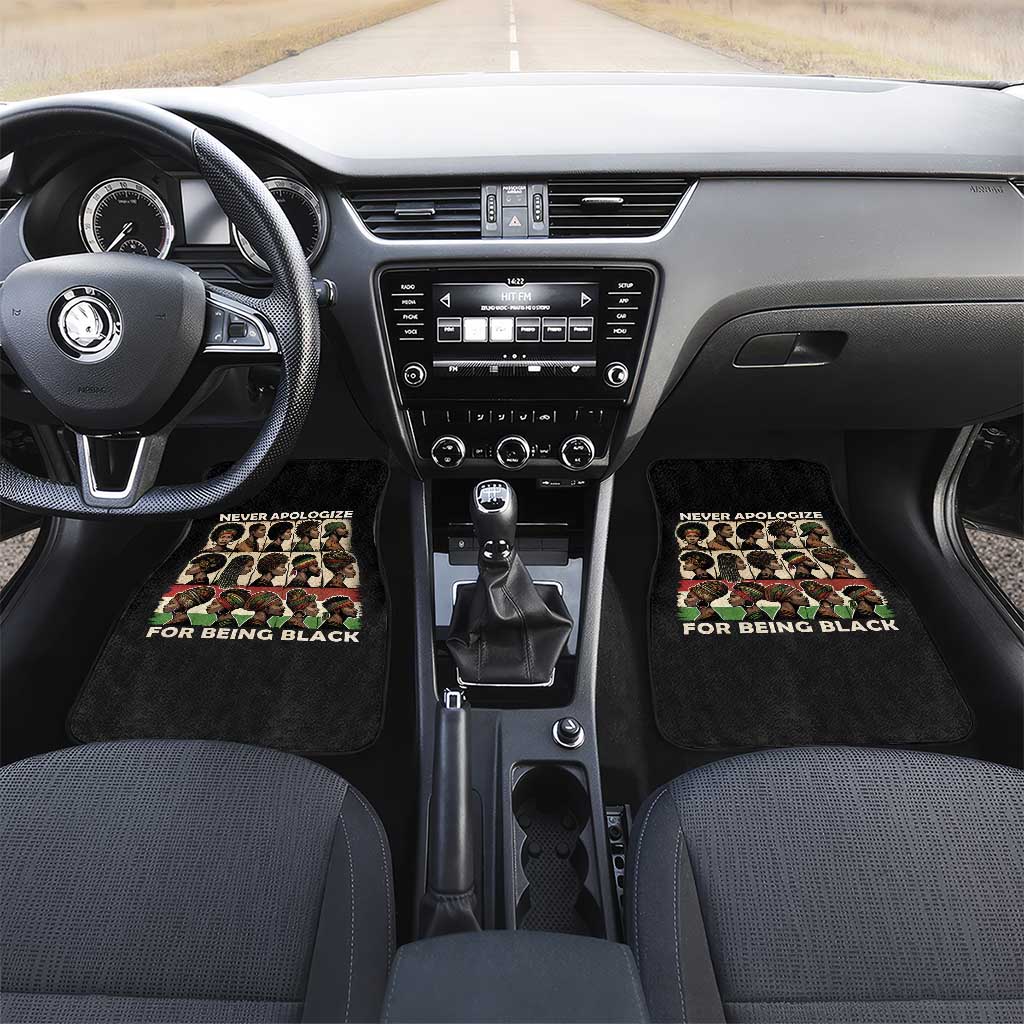 Never Apologize for Being Black Car Mats African Pride