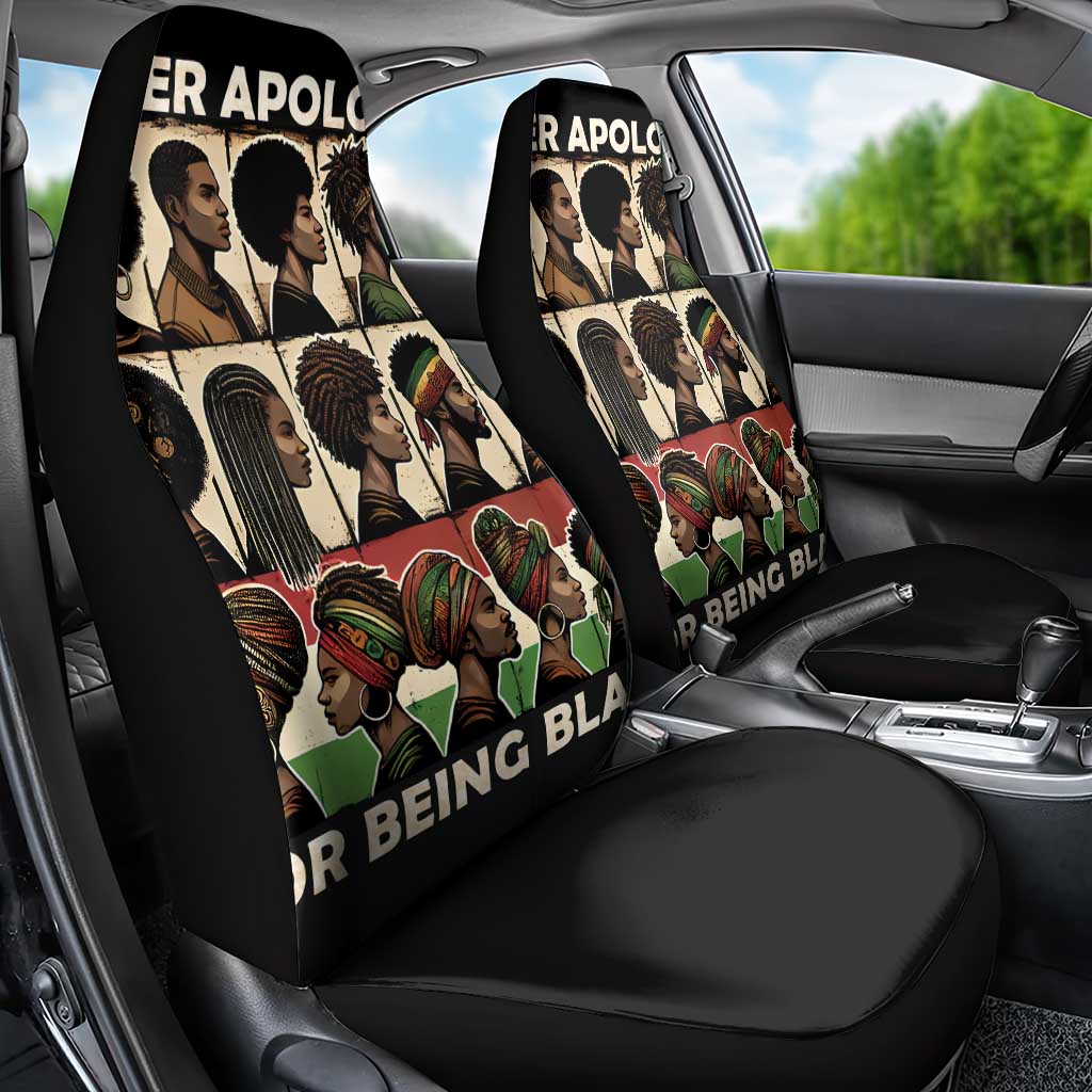 Never Apologize for Being Black Car Seat Cover African Pride