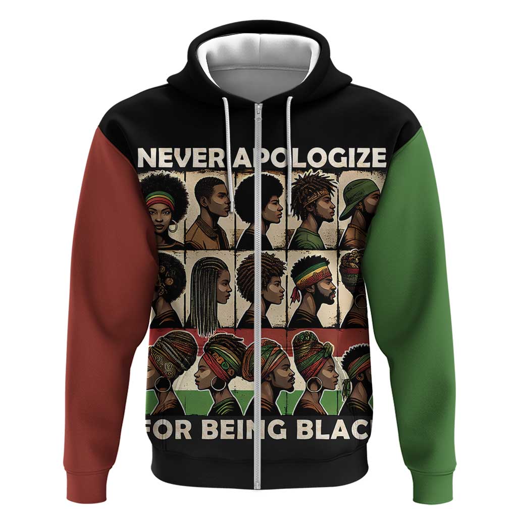 Never Apologize for Being Black Hoodie African Pride