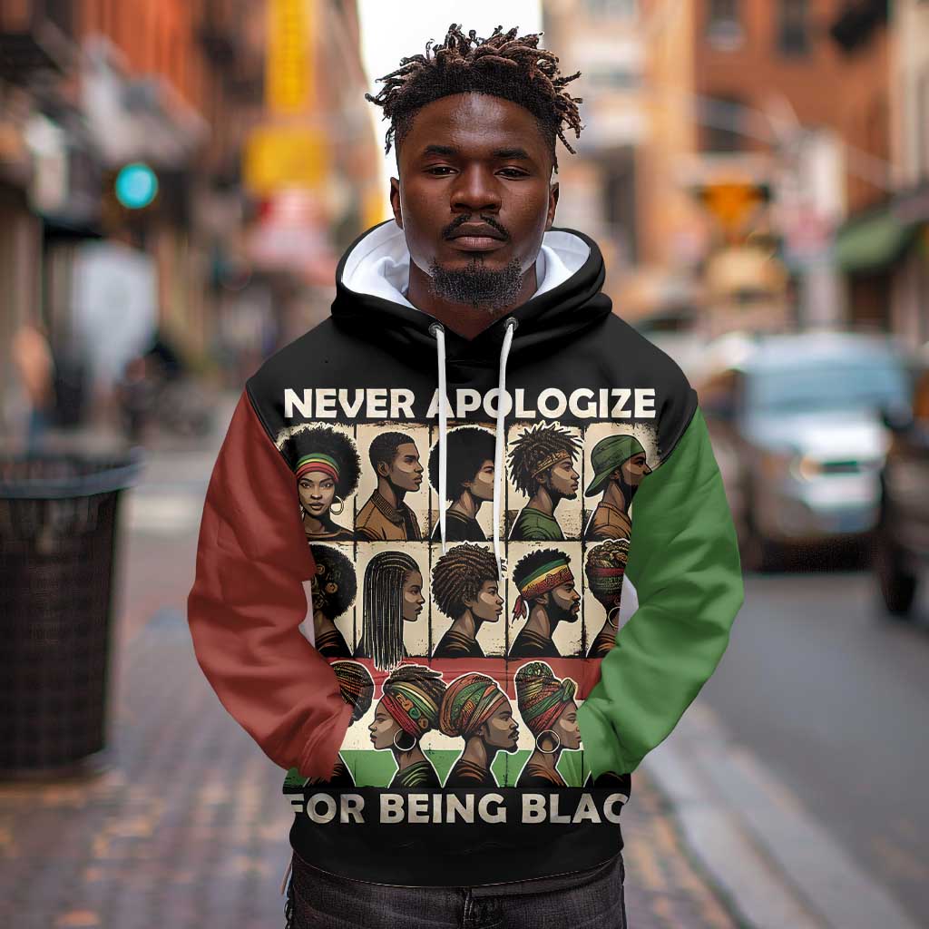 Never Apologize for Being Black Hoodie African Pride