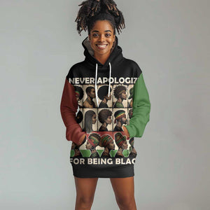 Never Apologize for Being Black Hoodie Dress African Pride