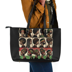 Never Apologize for Being Black Leather Tote Bag African Pride