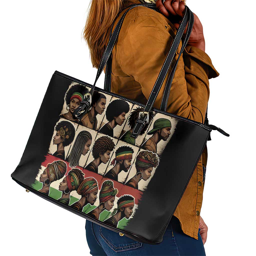 Never Apologize for Being Black Leather Tote Bag African Pride