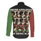 Never Apologize for Being Black Long Sleeve Button Shirt African Pride