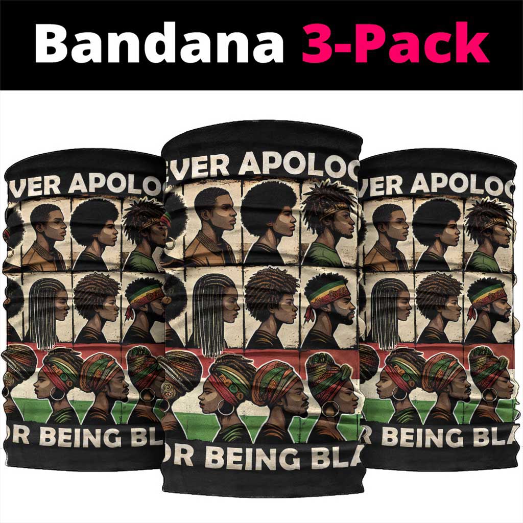 Never Apologize for Being Black Neck Gaiter African Pride DT03